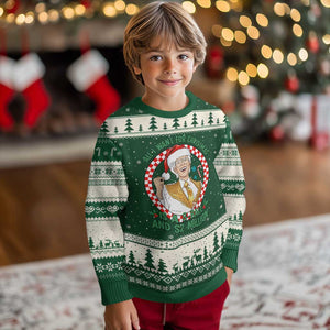 Funny Xmas Wish Billy Meme Ugly Christmas Sweater A 8 Ball and 2 Million Dollars Baby Uncle Santa Hat TS02 Forest Green Beige Print Your Wear