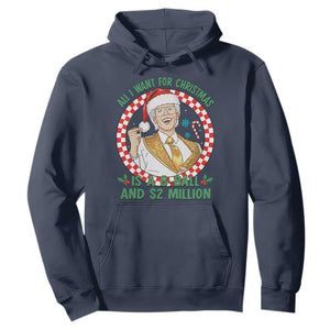 Funny Christmas Wish Billy Meme Hoodie A 8 Ball and 2 Million Dollars Baby Uncle Santa Hat TS02 Navy Print Your Wear