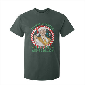Funny Christmas Wish Billy Meme T Shirt For Kid A 8 Ball and 2 Million Dollars Baby Uncle Santa Hat TS02 Dark Forest Green Print Your Wear
