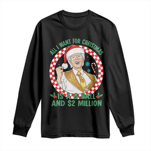 Funny Christmas Wish Billy Meme Long Sleeve Shirt A 8 Ball and 2 Million Dollars Baby Uncle Santa Hat TS02 Black Print Your Wear