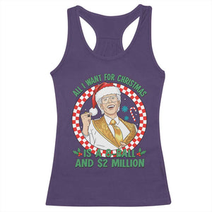 Funny Christmas Wish Billy Meme Racerback Tank Top A 8 Ball and 2 Million Dollars Baby Uncle Santa Hat TS02 Purple Print Your Wear