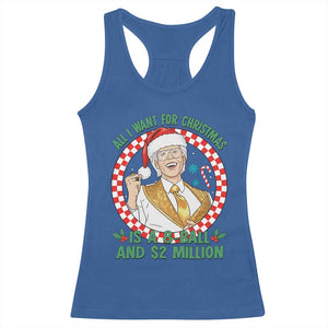 Funny Christmas Wish Billy Meme Racerback Tank Top A 8 Ball and 2 Million Dollars Baby Uncle Santa Hat TS02 Royal Blue Print Your Wear