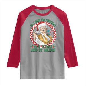 Funny Christmas Wish Billy Meme Raglan Shirt A 8 Ball and 2 Million Dollars Baby Uncle Santa Hat TS02 Sport Gray Red Print Your Wear