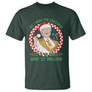 Funny Christmas Wish Billy Meme T Shirt A 8 Ball and 2 Million Dollars Baby Uncle Santa Hat TS02 Dark Forest Green Print Your Wear