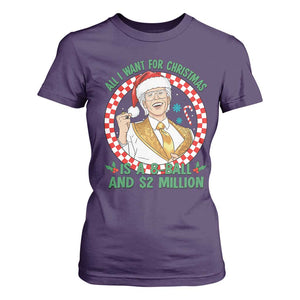 Funny Christmas Wish Billy Meme T Shirt For Women A 8 Ball and 2 Million Dollars Baby Uncle Santa Hat TS02 Purple Print Your Wear