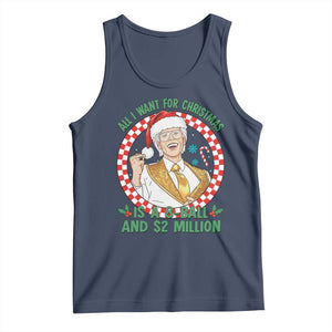 Funny Christmas Wish Billy Meme Tank Top A 8 Ball and 2 Million Dollars Baby Uncle Santa Hat TS02 Navy Print Your Wear