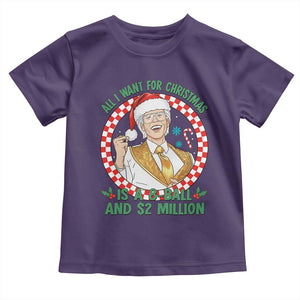Funny Christmas Wish Billy Meme Toddler T Shirt A 8 Ball and 2 Million Dollars Baby Uncle Santa Hat TS02 Purple Print Your Wear