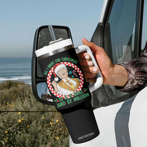 Funny Christmas Wish Billy Meme Tumbler With Handle A 8 Ball and 2 Million Dollars Baby Uncle Santa Hat TS02 Print Your Wear