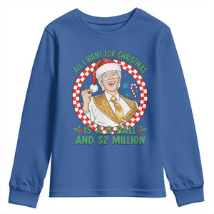 Funny Christmas Wish Billy Meme Youth Sweatshirt A 8 Ball and 2 Million Dollars Baby Uncle Santa Hat TS02 Royal Blue Print Your Wear