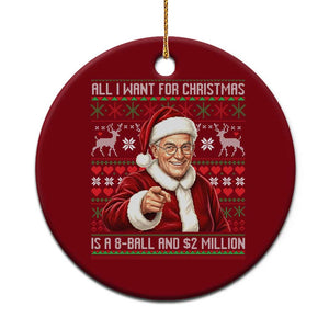 Funny Christmas Wish Billy Meme Ceramic Ornament A 8 Ball and 2 Million Dollars Baby Uncle Cosplay Santa TS02 1pc Red Print Your Wear