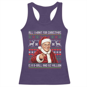 Funny Christmas Wish Billy Meme Racerback Tank Top A 8 Ball and 2 Million Dollars Baby Uncle Cosplay Santa TS02 Purple Print Your Wear