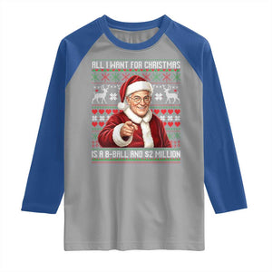 Funny Christmas Wish Billy Meme Raglan Shirt A 8 Ball and 2 Million Dollars Baby Uncle Cosplay Santa TS02 Sport Gray Royal Print Your Wear
