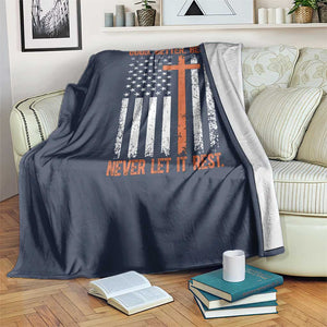 Good Better Best American Flag Throw Blanket Inspirational Motivational Christian Faith Cross TS02 Print Your Wear