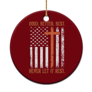 Good Better Best American Flag Ceramic Ornament Inspirational Motivational Christian Faith Cross TS02 1pc Red Print Your Wear