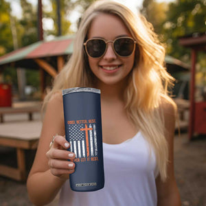 Good Better Best American Flag Skinny Tumbler Inspirational Motivational Christian Faith Cross TS02 Print Your Wear