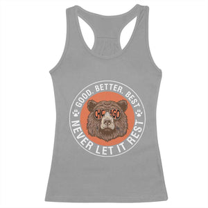 Good Better Best Retro Badge Racerback Tank Top Motivational CFB Never Let It Rest TS02 Sport Gray Print Your Wear