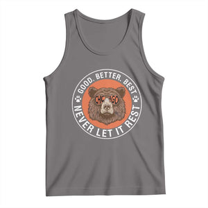 Good Better Best Retro Badge Tank Top Motivational CFB Never Let It Rest TS02 Deep Heather Print Your Wear