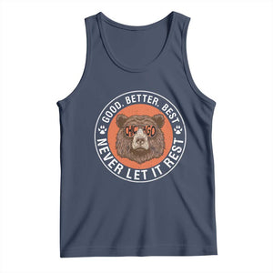 Good Better Best Retro Badge Tank Top Motivational CFB Never Let It Rest TS02 Navy Print Your Wear