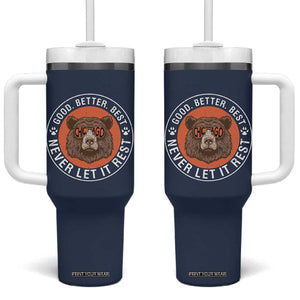 Good Better Best Retro Badge Tumbler With Handle Motivational CFB Never Let It Rest TS02 One Size: 40 oz Navy Print Your Wear