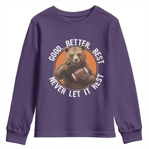 Good Better Best Retro Youth Sweatshirt Motivational CFB Never Let It Rest TS02 Purple Print Your Wear