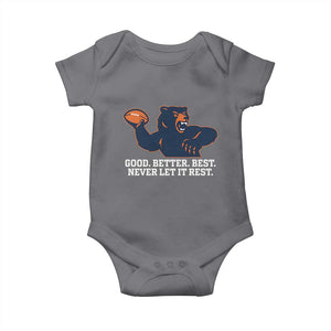 Good Better Best Motivational CFB Baby Onesie Never Let It Rest TS02 Charcoal Print Your Wear