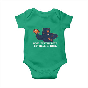 Good Better Best Motivational CFB Baby Onesie Never Let It Rest TS02 Irish Green Print Your Wear