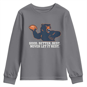 Good Better Best Motivational CFB Youth Sweatshirt Never Let It Rest TS02 Charcoal Print Your Wear