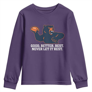 Good Better Best Motivational CFB Youth Sweatshirt Never Let It Rest TS02 Purple Print Your Wear