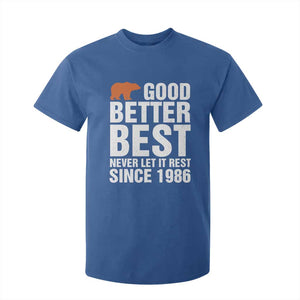 Good Better Best Since 1986 T Shirt For Kid Never Let It Rest Motivational CFB TS02 Royal Blue Print Your Wear
