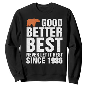 Good Better Bear Since 1986 Sweatshirt Never Let It Rest Motivational Chicago Football TS02 Black Print Your Wear