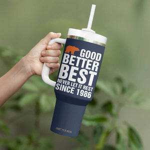 Good Better Best Since 1986 Tumbler With Handle Never Let It Rest Motivational CFB TS02 Print Your Wear
