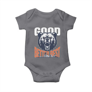 Good Better Best Graphic Baby Onesie Motivational Sports Fan Chicago Skyline TS02 Charcoal Print Your Wear