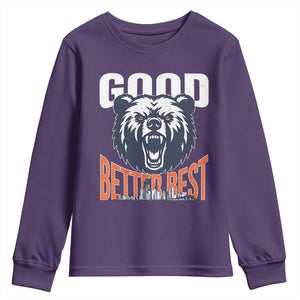 Good Better Best Graphic Youth Sweatshirt Motivational Sports Fan Chicago Skyline TS02 Purple Print Your Wear