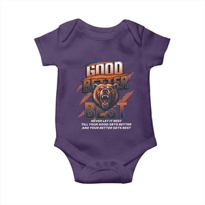Good Better Best Motivational Fierce Graphic Baby Onesie TS02 Purple Print Your Wear
