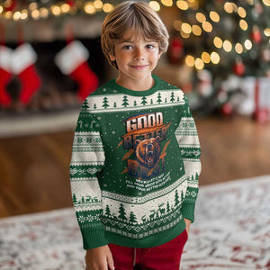 Good Better Best Motivational Fierce Graphic Ugly Christmas Sweater TS02 Forest Green Beige Print Your Wear