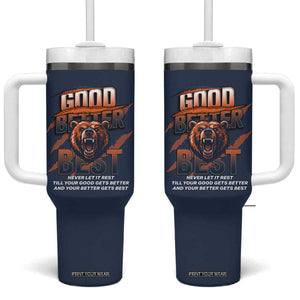 Good Better Best Motivational Fierce Graphic Tumbler With Handle TS02 One Size: 40 oz Navy Print Your Wear