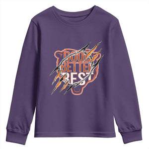 Good Better Best Graphic Youth Sweatshirt Motivational Football Fans TS02 Purple Print Your Wear
