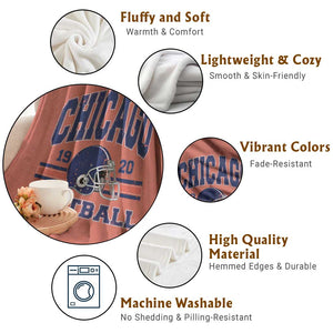 Chicago Football Lover Throw Blanket Windy City Pride Sports Fan TS02 Print Your Wear