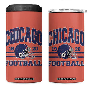 Chicago Football Lover 4 in 1 Can Cooler Tumbler Windy City Pride Sports Fan TS02 One Size: 16 oz Orange Print Your Wear