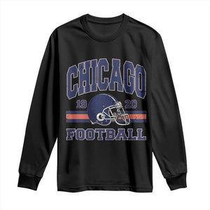 Chicago Football Lover Long Sleeve Shirt Windy City Pride Sports Fan TS02 Black Print Your Wear