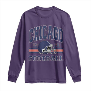 Chicago Football Lover Long Sleeve Shirt Windy City Pride Sports Fan TS02 Purple Print Your Wear