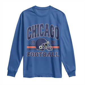 Chicago Football Lover Long Sleeve Shirt Windy City Pride Sports Fan TS02 Royal Blue Print Your Wear