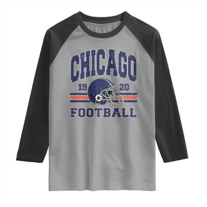 Chicago Football Lover Raglan Shirt Windy City Pride Sports Fan TS02 Sport Gray Black Print Your Wear