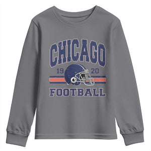 Chicago Football Lover Youth Sweatshirt Windy City Pride Sports Fan TS02 Charcoal Print Your Wear