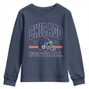 Chicago Football Lover Youth Sweatshirt Windy City Pride Sports Fan TS02 Navy Print Your Wear