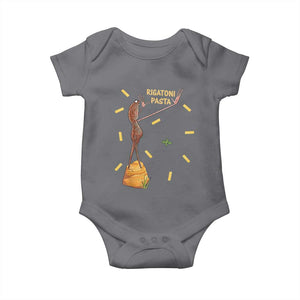 Funny Rigatoni Pasta Marcus The Worm Baby Onesie Dramatic Pasta Lover Foodie Meme TS02 Charcoal Print Your Wear