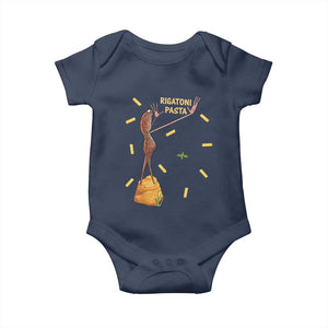 Funny Rigatoni Pasta Marcus The Worm Baby Onesie Dramatic Pasta Lover Foodie Meme TS02 Navy Print Your Wear