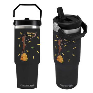 Funny Rigatoni Pasta Marcus The Worm Flip Straw Tumbler Dramatic Pasta Lover Foodie Meme TS02 One Size: 30 oz Black Print Your Wear