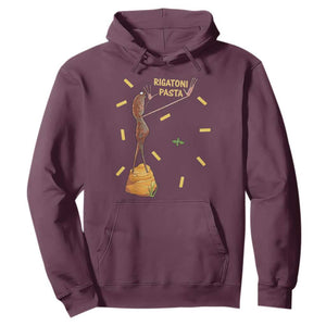 Funny Rigatoni Pasta Marcus The Worm Hoodie Dramatic Pasta Lover Foodie Meme TS02 Maroon Print Your Wear