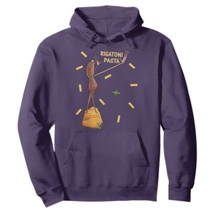 Funny Rigatoni Pasta Marcus The Worm Hoodie Dramatic Pasta Lover Foodie Meme TS02 Purple Print Your Wear